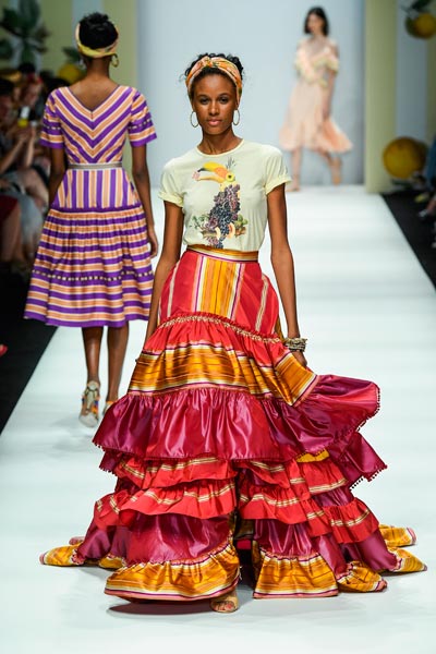 Berlin Fashion Week SS19: Austrian label Lena Hoschek presented colorful,  joy of life spreading collection under the name 'Tutti Frutti'